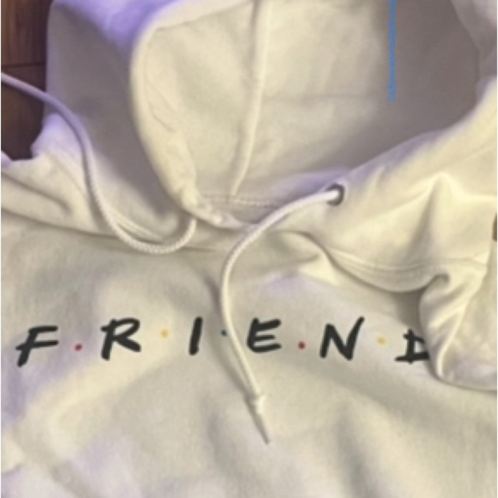 FRIENDS White Hoodie with Black Accents